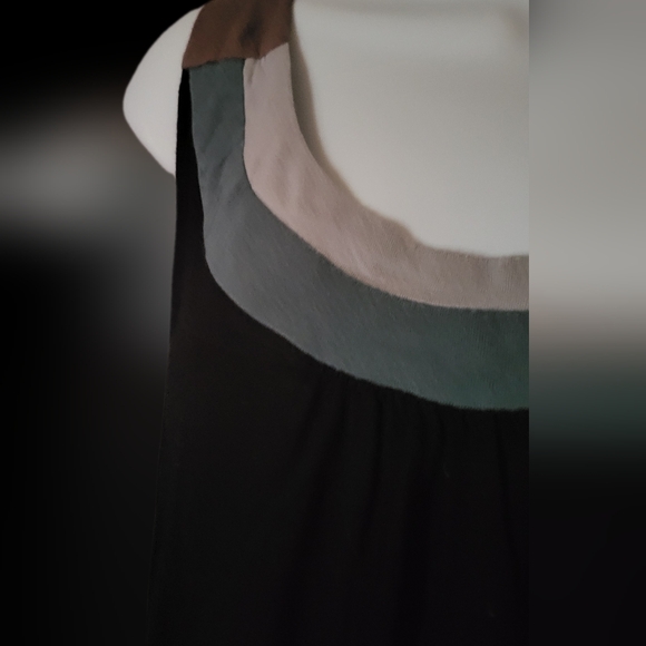 🌼3 for 30🌼Private Label Black Blue Gray Lined Flowy V Neck Tank Top Medium - Picture 3 of 5